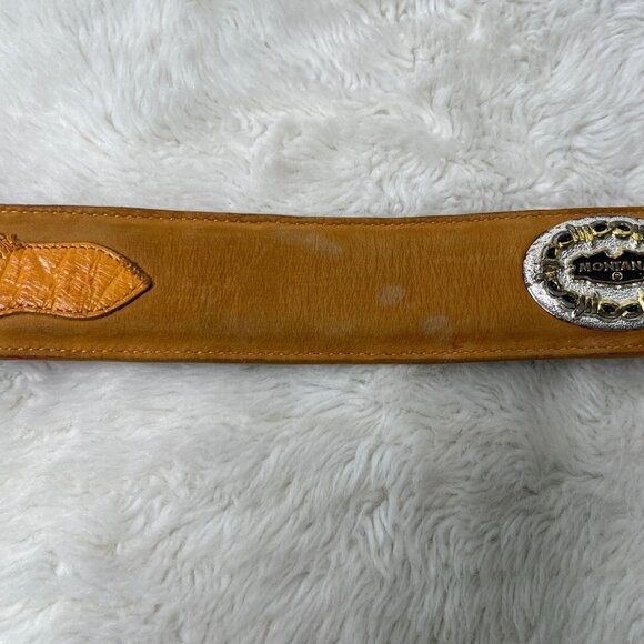 MONTANA Women\'s Tan Leather Cowboy Belt Size 32